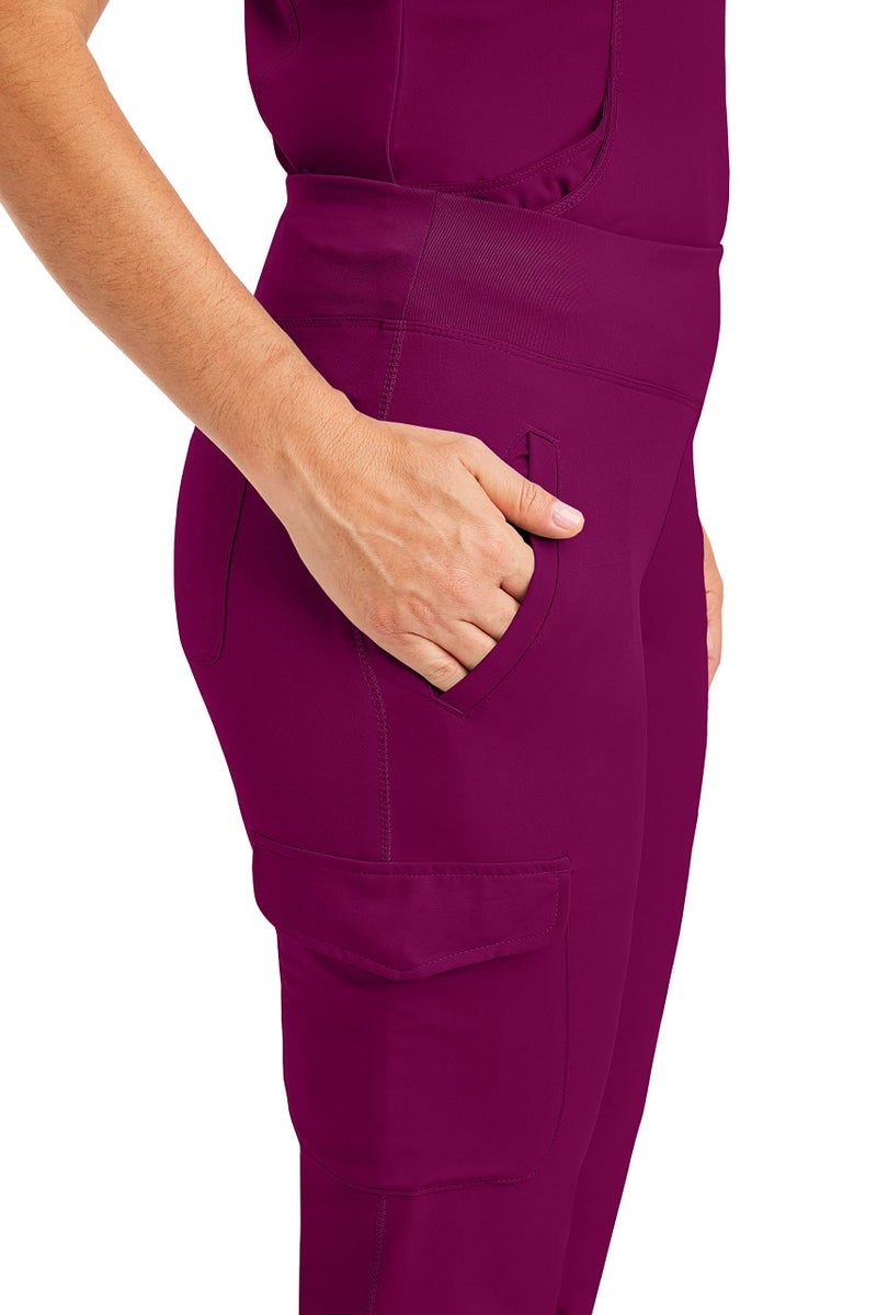 Healing Hands Womens Yoga Scrubs Pant 6 Pocket HH360 9155 Naomi Athleisure Scrub Yoga Pant for Women Wine L - Image 5